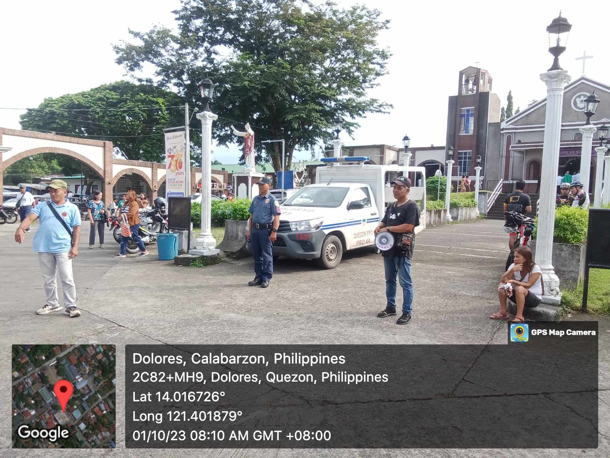 DoloresMpsQPPO's tweet photo. October 01, 2023 - personnel of Dolores MPS conducted police presence and traffic assistance at the National Shrine of Our Lady of Sorrow Dolores, Quezon. 
#SerbisyongNagkakaisa 
#ToServeandToProtect https://t.co/2BaUDkjz01