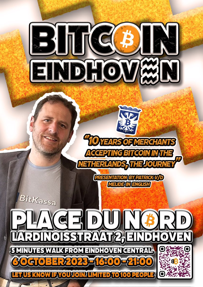 bitcoineindhove's tweet photo. Our second meetup is coming up. 6th of October 16.00. We’re inviting you to join us in Eindhoven. https://t.co/kyjXVEd4nU