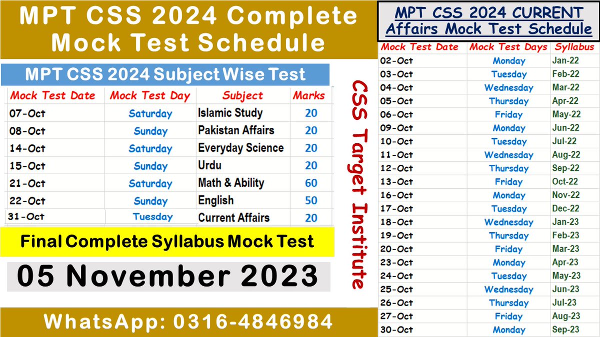 CSStarget's tweet image. MPT CSS 2024 &amp;amp; One Paper MCQ'S Free Preparation 🌟✨
Whatsapp 03164846984 
#csstargetinstitute #Opinion #editorial #PMS #css #onepapermcqs #free #MPT #csstarget #mptcss2024