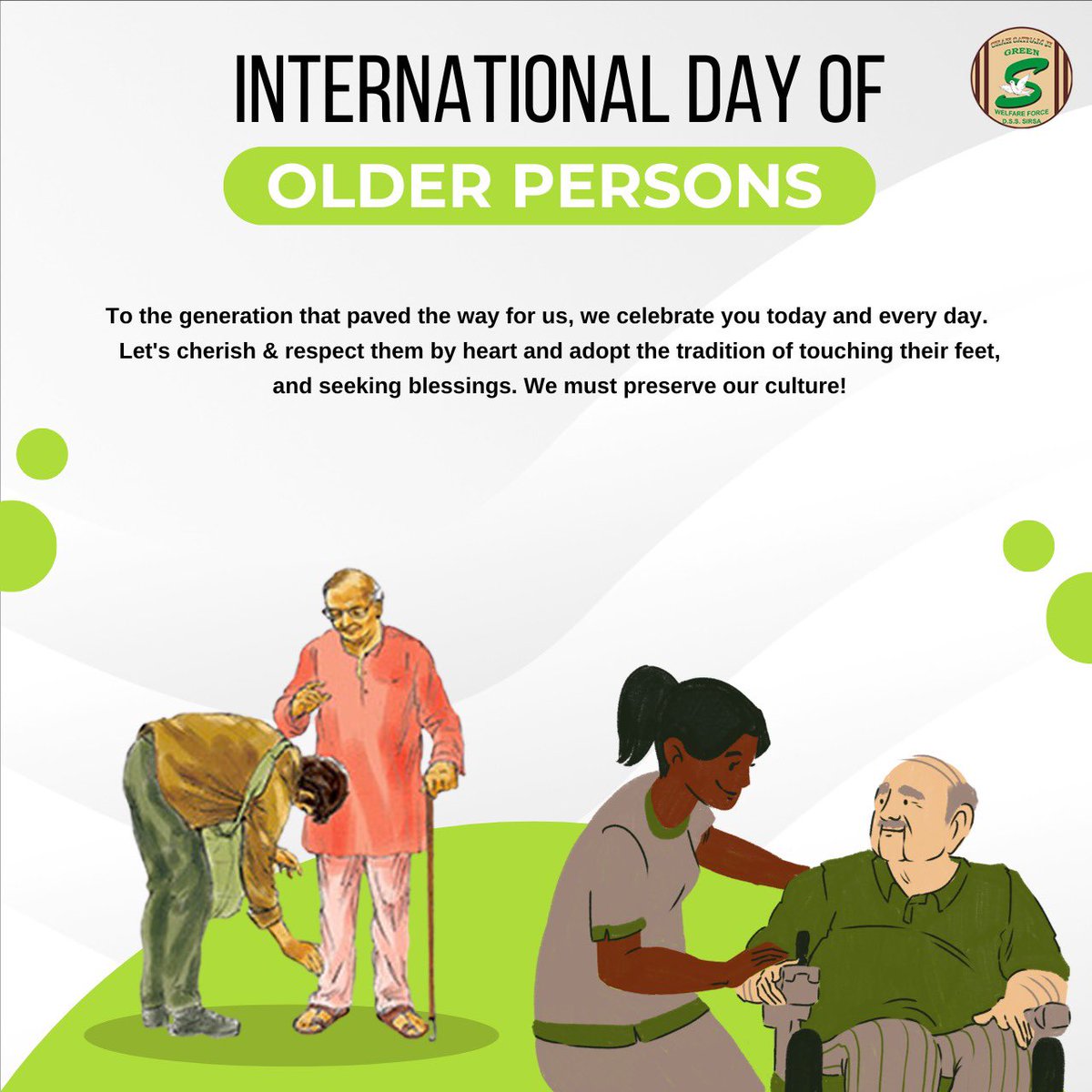 Our elders are the living bridges to our past and the keepers of our traditions.
On this #InternationalDayOfOlderPersons, let's reflect on their sacrifices & wisdom that paved the way for our futures. Let's commit to care for them, and treat them with dignity and respect.