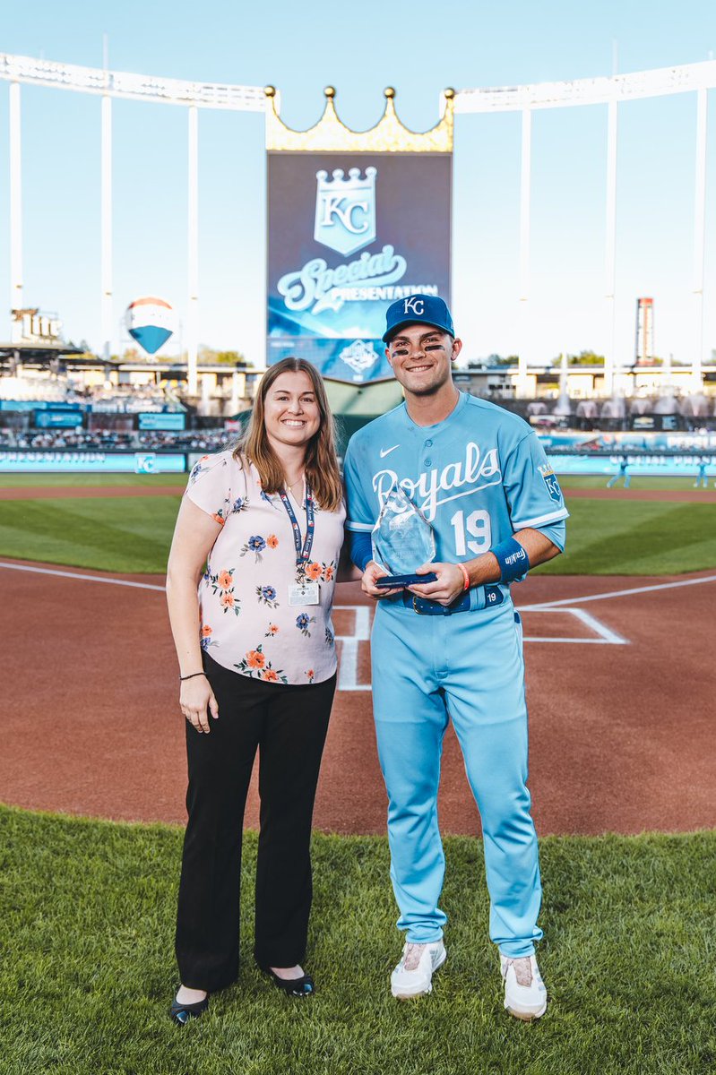 Royals's tweet photo. Congratulations to Michael Massey on being selected for the 2023 Mike Swanson Good Guy Award!  

The award is voted on by the KC BBWAA and presented to the player who best exemplifies a cooperative spirit with the beat writers who cover the team. https://t.co/zs9Zq3o6Ye