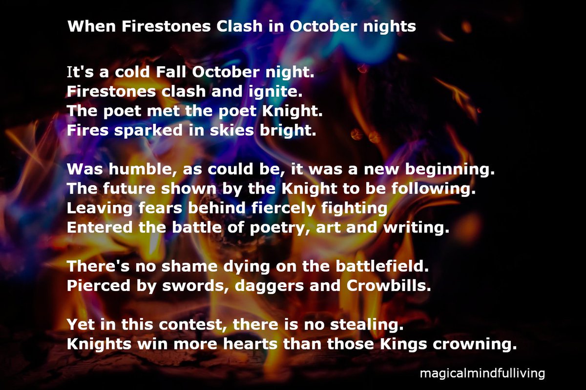 mgmindfulliving's tweet photo. Firestones and Knights
#knights #firestones #octobersky #poetrylovers #poetry
@RiverRune88 https://t.co/Fm4ssu0sWs