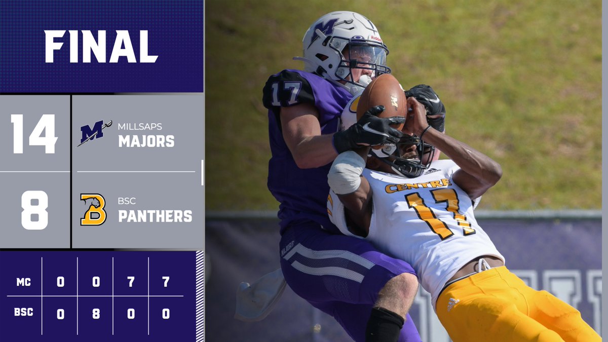 .@MajorsFootball battles back to dispatch BSC on the road! 💯 Junior Connor Ladner hauled in 2 touchdown catches from freshman quarterback Gray Jennings on Saturday! Up Next: The Majors host Rhodes in the Pink Out Game next Saturday, starting at 3 p.m. #GoMajors | #FlipTheM⚔️