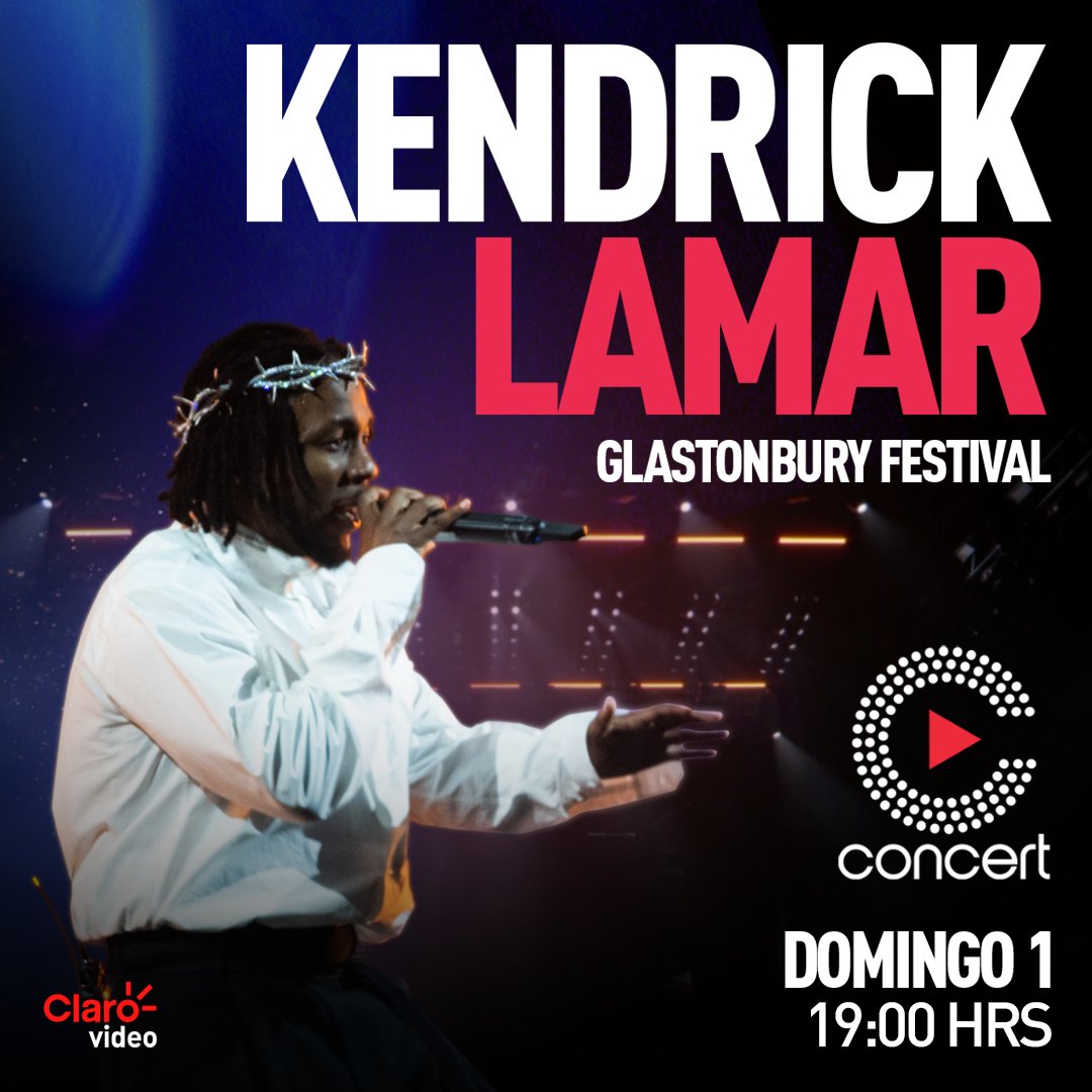 ClaroVideo's tweet image. Este domingo, #ConcertChannel te trae el concierto de Kendrick Lamar en el Glastonbury Festival, ¡no te lo pierdas! 🎤  ow.ly/FMti50PRb6E

Recuerda que puedes escuchar los mejores éxitos de Kendrick Lamar en @Claromusica. 🎧