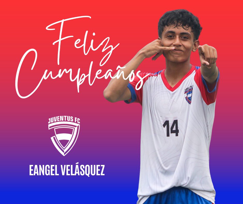 juventusfc_nic's tweet photo. 🥳|| Felicitamos a nuestro jugador de la categoría menor U-17 Eangel Velásquez por estar de cumpleaños, le deseamos que cumpla muchos años más de vida. 

¡Éxitos en su carrera! 🥳🙌🏻 

#OrgulloRojiazul #SoyRojiazul  #VamosJuve https://t.co/jLnVHi4VnA