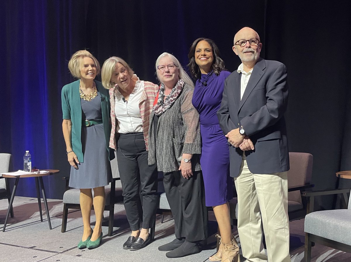NBlair_'s tweet photo. Lighthearted moment during the keynote at SPJ23 Convention in Las Vegas. 
Lesley Visser @soledadobrien @danapriest and Richard Drew were asked what their favorite movie is. https://t.co/FeUWYrIItP