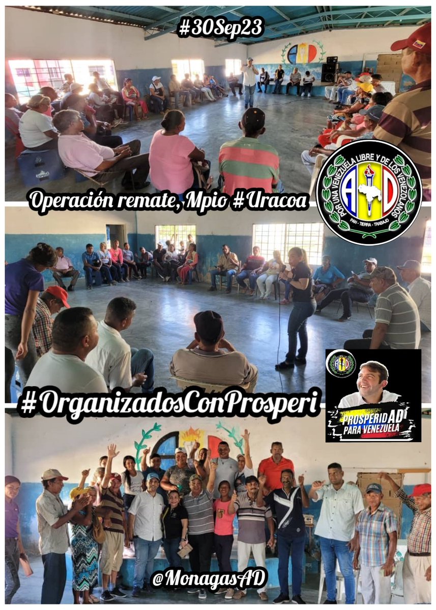 sandraalfaro's tweet photo. #30Sep23 #SandraAlfaro Seguimos en la gira visitando nuestras estructuras políticas, reconocemos el trabajo que hacen en sus Mpios, les estamos imprimiendo fuerza para el remate, estamos más cerca a pocos días de la #Primarias
Hoy en el Mpio #Uracoa @prospericarlos
@ADemocratica https://t.co/XmYb88k32K
