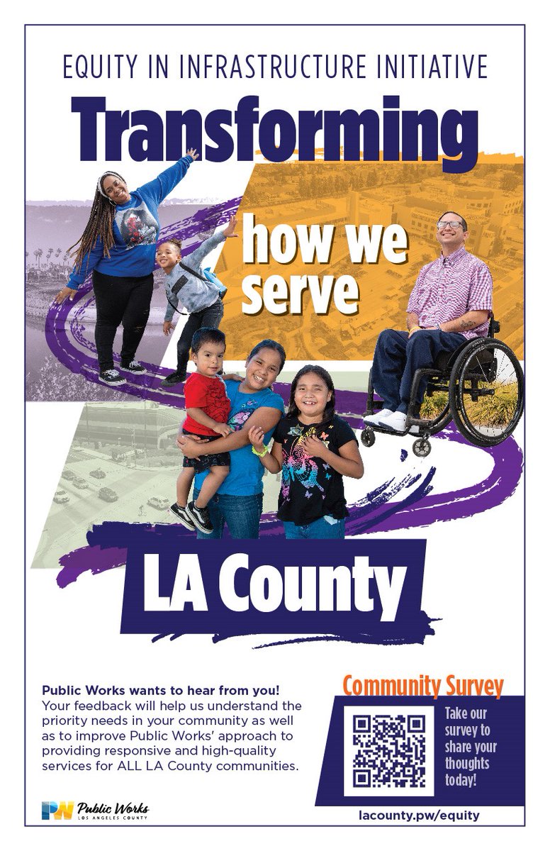 <a href="/LACoPublicWorks/">LA County Public Works</a> wants to hear from you to improve important services in your community including road repairs, flood control, water quality, bike lanes, and waste removal. Your feedback will be used to help inform recommendations to improve all LA County communities. (1/2)