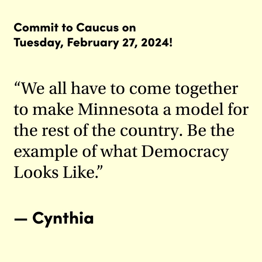 SD59DFL's tweet photo. Cynthia shared why she will #CommitToCaucus on Tuesday, February 27, 2024.

“We all have to come together to make Minnesota a model for the rest of the country. Be the example of what Democracy Looks Like.” — Cynthia

Join Cynthia at https://t.co/QBj2Wa3jHF 🩵🩵🩵 https://t.co/tK6V66yV4M