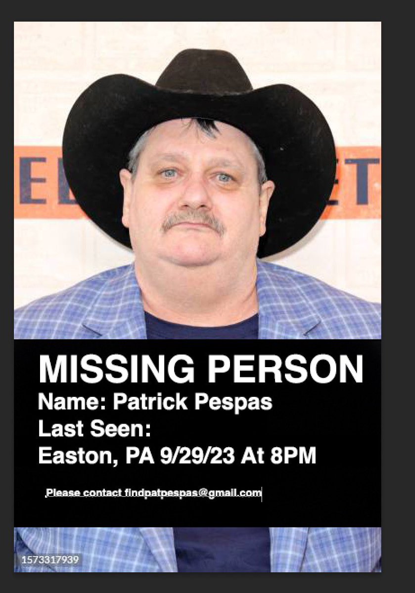 Pat is missing, and Sue, his family and friends are very worried about him. Please put out the word that Pat is missing and help us find him. He was last seen in the Easton, PA area. Thank you.