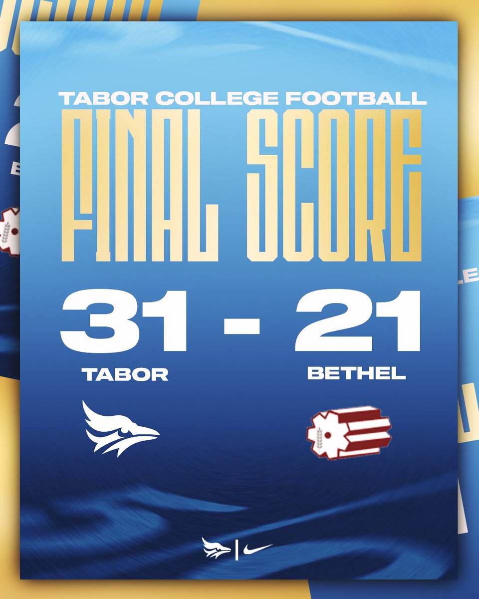 GoTaborBluejays's tweet photo. Tabor pulls off an EXCITING victory over Bethel at today’s homecoming game! https://t.co/vXxIo8QMpt