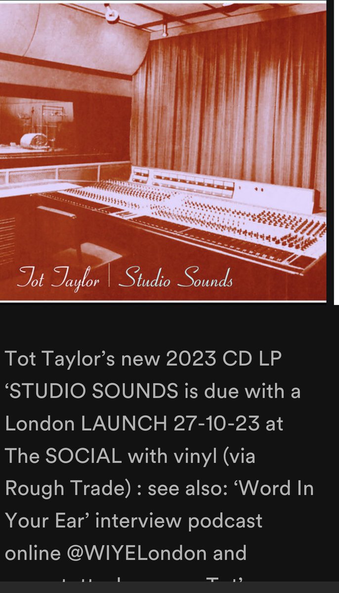 tottaylor1's tweet photo. it’s coming / the new Tot Taylor album via @RAK_Studios .@RoughTrade https://t.co/6NN2JQTYt1