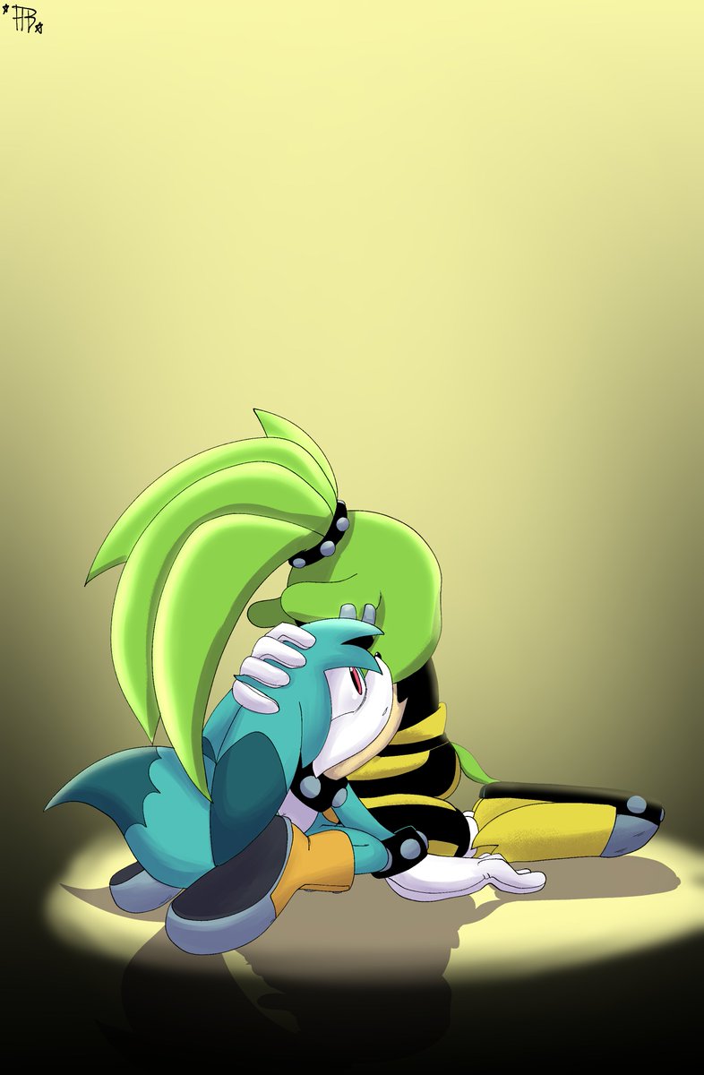 A hug
.
.
.
#sonicfanart #SonicTheHedeghog #IDWsonic #surgethetenrec #kitthefennec