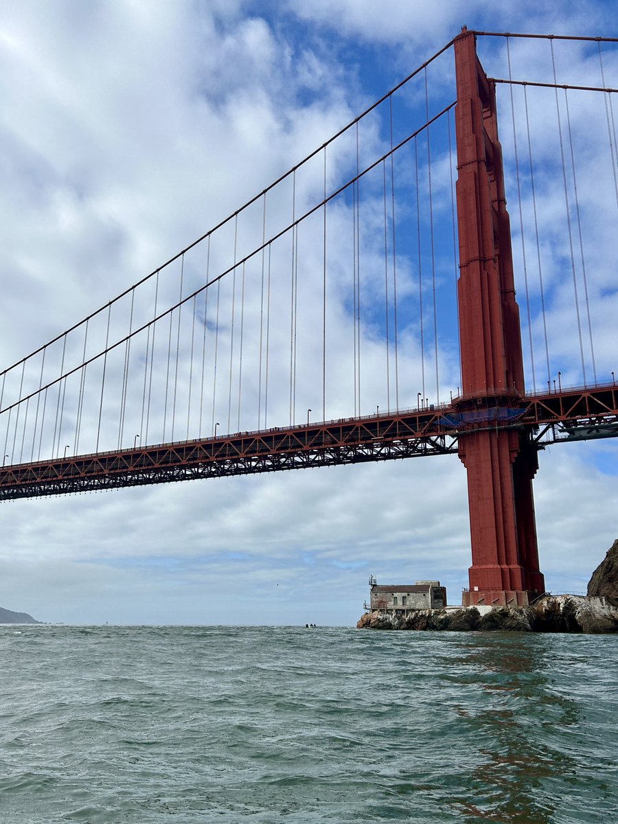 coxswainslog's tweet photo. Been wanting to do the rough water clinic for a while so I drove 90 minutes to Sausalito and rowed to the Golden Gate Bridge with a great group. The rapid change of the current, tide, everything was fascinating & horrifying at the same time. 10/10 would do it again! #RowingReport https://t.co/5DNVPgcHxK