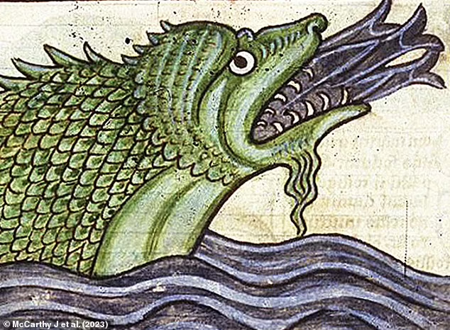 WhichDoctah's tweet photo. @KevinDahmer @Fetusberry No he's trying to scare the children of Hafgufa. I mean if you found out humans can now fly into water and threaten you with axes you'd be terrified too.... https://t.co/LGQW08Coiz