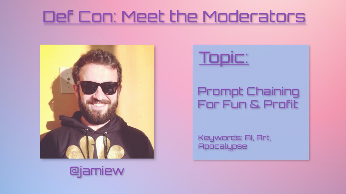 Def Con Mod and <a href="/heyglif/">GLIF</a> co-creator <a href="/jamiew/">Jamie Dubs</a> will lead a talk on AI prompt chaining, role-based prompting, autonomous agents and more based on his recent experience living the glif life.

Come learn for yourself, this Saturday at Betaworks: lu.ma/g172dvuu