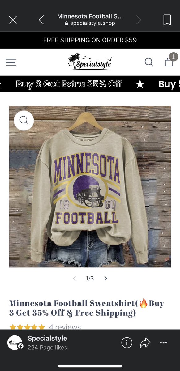 MissWest003's tweet photo. #Vikings may be 0-3 but that won’t stop me from buying a cute ‘fit! Hope it’s not a scam site - receipt looks a bit sus 🧐 guess we’ll see! #Skol #ForLyfe https://t.co/xo0gwCYVvt