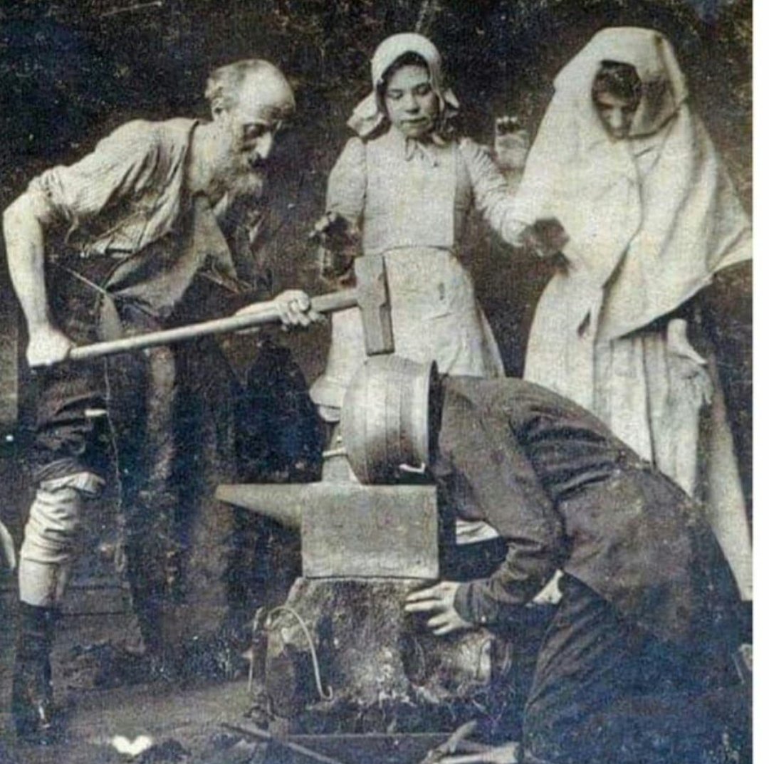 Treatment for headaches in 1895.