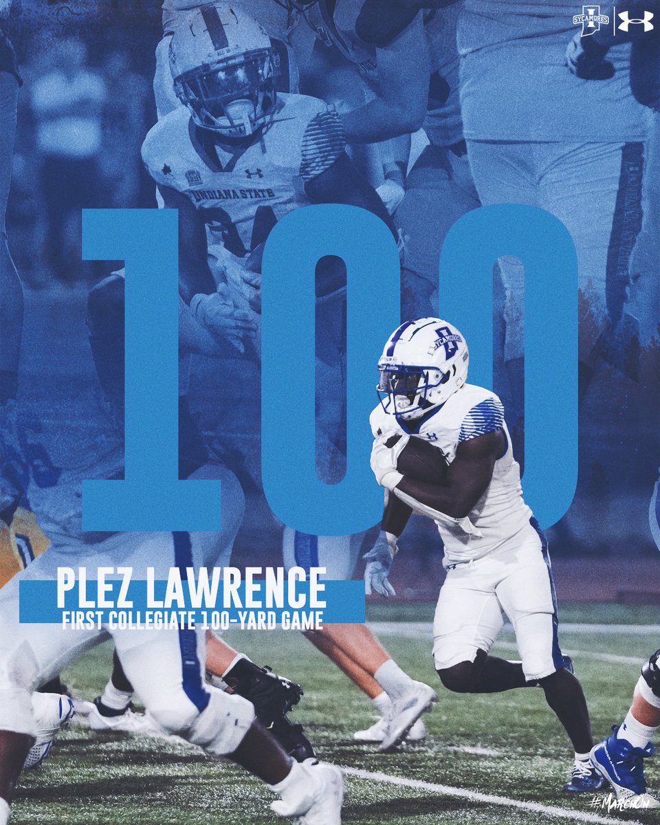 Indiana State Football (@indstfb) on Twitter photo First collegiate 1️⃣0️⃣0️⃣ game for <a href="/plez_lawrence28/">Plez Lawrence III</a> and we're still early in the third quarter.
The freshman has 21 carries for 148 yards and a pair of scores so far to pace the ISU offense
#MarchOn | #LeaveNoDoubt First collegiate 1️⃣0️⃣0️⃣ game for <a href="/plez_lawrence28/">Plez Lawrence III</a> and we're still early in the third quarter.
The freshman has 21 carries for 148 yards and a pair of scores so far to pace the ISU offense
#MarchOn | #LeaveNoDoubt
