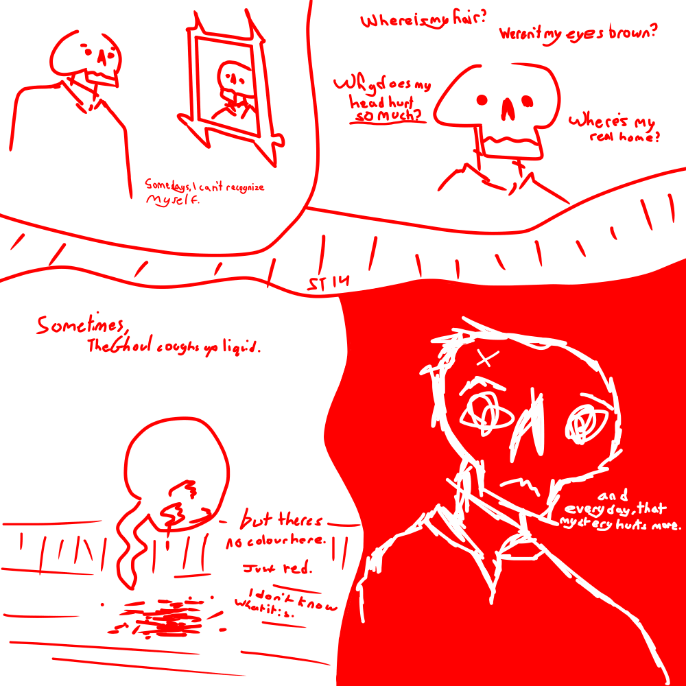 Skulltalk_LH's tweet photo. skulltalk comic #14
"I died, once. I wasn't there for it." https://t.co/NMx5aySiQw