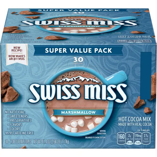 nekovampire13's tweet photo. I just received Swiss Miss Marshmallow Hot Cocoa Mix, (30) 1.38 oz Envelopes - 1.38 Ounce (Pack of 30) from dogsoneup via Throne. Thank you! https://t.co/guGGpLFMd9 #Wishlist #Throne https://t.co/kkC8JRkR3Z
