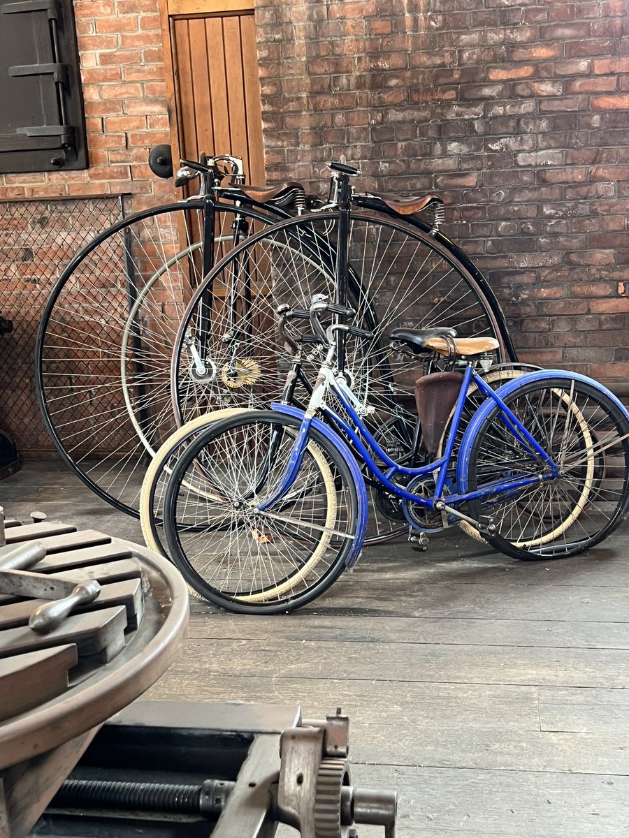 Penny-farthing bicycles next to regular bikes. 
#pennyfarthing #bikes #bicycles #oldbikes
BillDudley/gettyimages