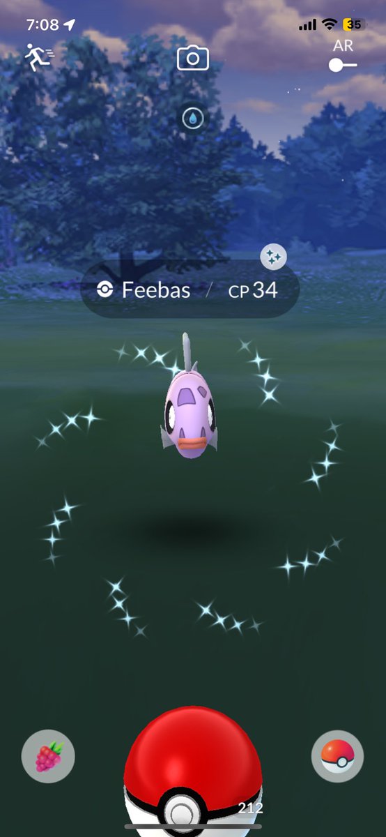 Ktee_baybee's tweet photo. &amp;&amp; A Home Spawn ✨Shiny Feebas✨I never get shinies during the event!! So happy :) 
#PokemonGo #ShinyPokemon #ShinyCheck #ShinyFeebas #PurpleFish #PokemonGoMom https://t.co/RVkgzp0JVj