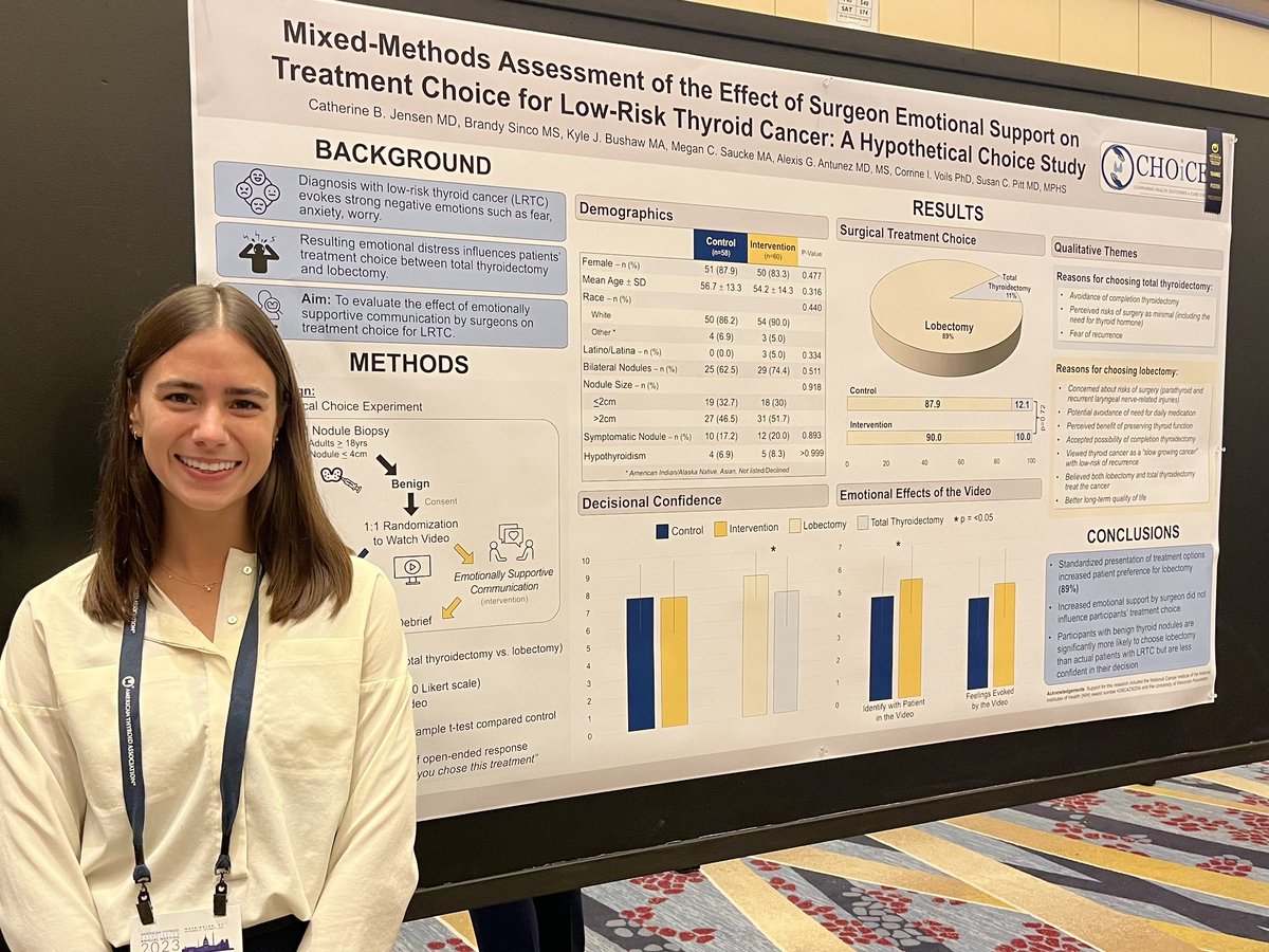 susieQP8's tweet photo. Amazing 1️⃣0️⃣0️⃣th anniversary meeting of @AmThyroidAssn!

So proud of mentee @katybethjens!

So inspired by President @Jasosamd!

So humbled to speak with Dr. Haymart @UMRogelCancer and other brilliant colleagues about my passion ▶️ small, low-risk thyroid cancer!

#ATA2023 https://t.co/Syjqf7YTm9