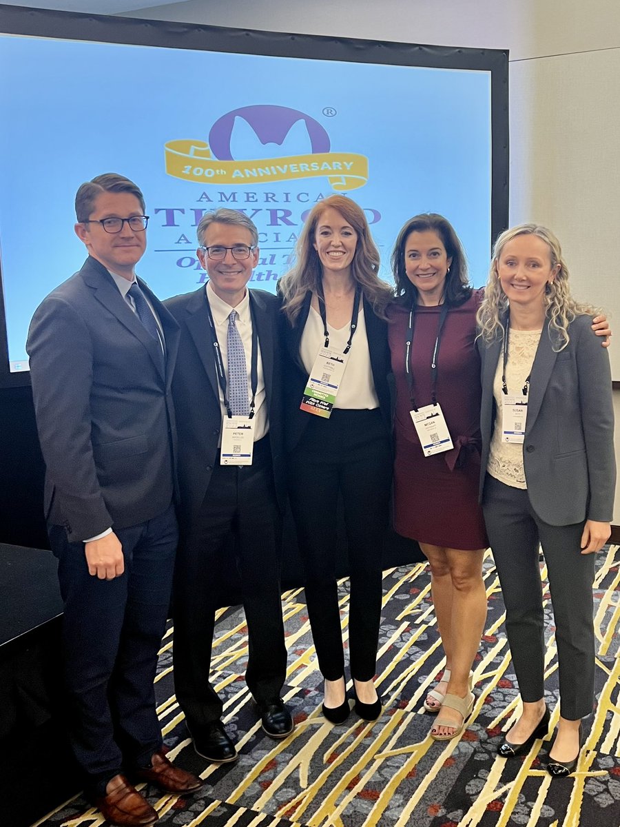 susieQP8's tweet photo. Amazing 1️⃣0️⃣0️⃣th anniversary meeting of @AmThyroidAssn!

So proud of mentee @katybethjens!

So inspired by President @Jasosamd!

So humbled to speak with Dr. Haymart @UMRogelCancer and other brilliant colleagues about my passion ▶️ small, low-risk thyroid cancer!

#ATA2023 https://t.co/Syjqf7YTm9