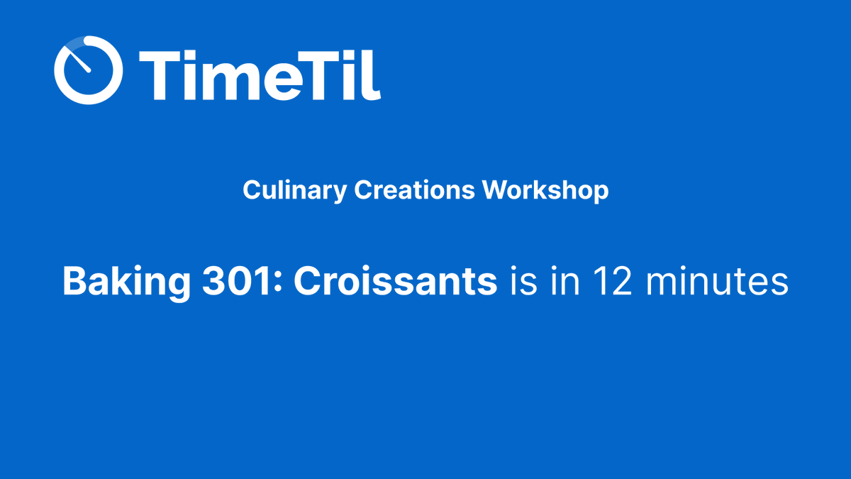 Next app in my free tools series is up! Introducing TimeTil, a free countdown tool that lets you queue up a series of events and display how long until the next one. Great for conferences, gym classes, tour times, and more!

timetilapp.com

#buildinginpublic #freetools