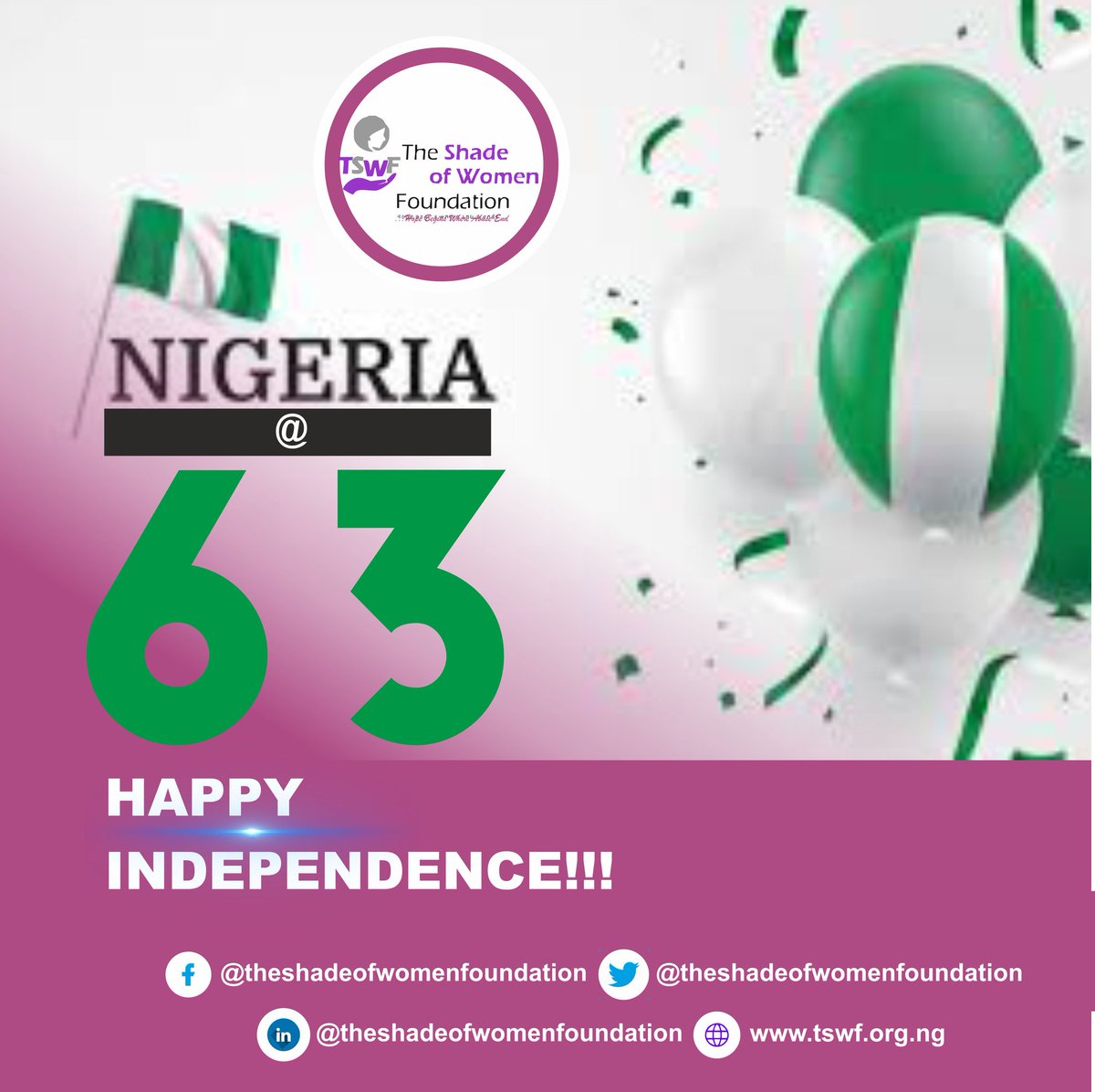 We celebrate the strength, resilience and unity that define this great nation. May this day be filled with Joy,hope and renewed commitment to brighter and greater future. #NigeriaAt63 #Independence