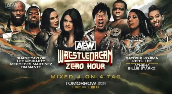 WrestlingCovers's tweet photo. Mixed 4-on-4 tag match added to Zero Hour.

#AEWWrestleDream #AEWCollision https://t.co/JCdp5DZkK3