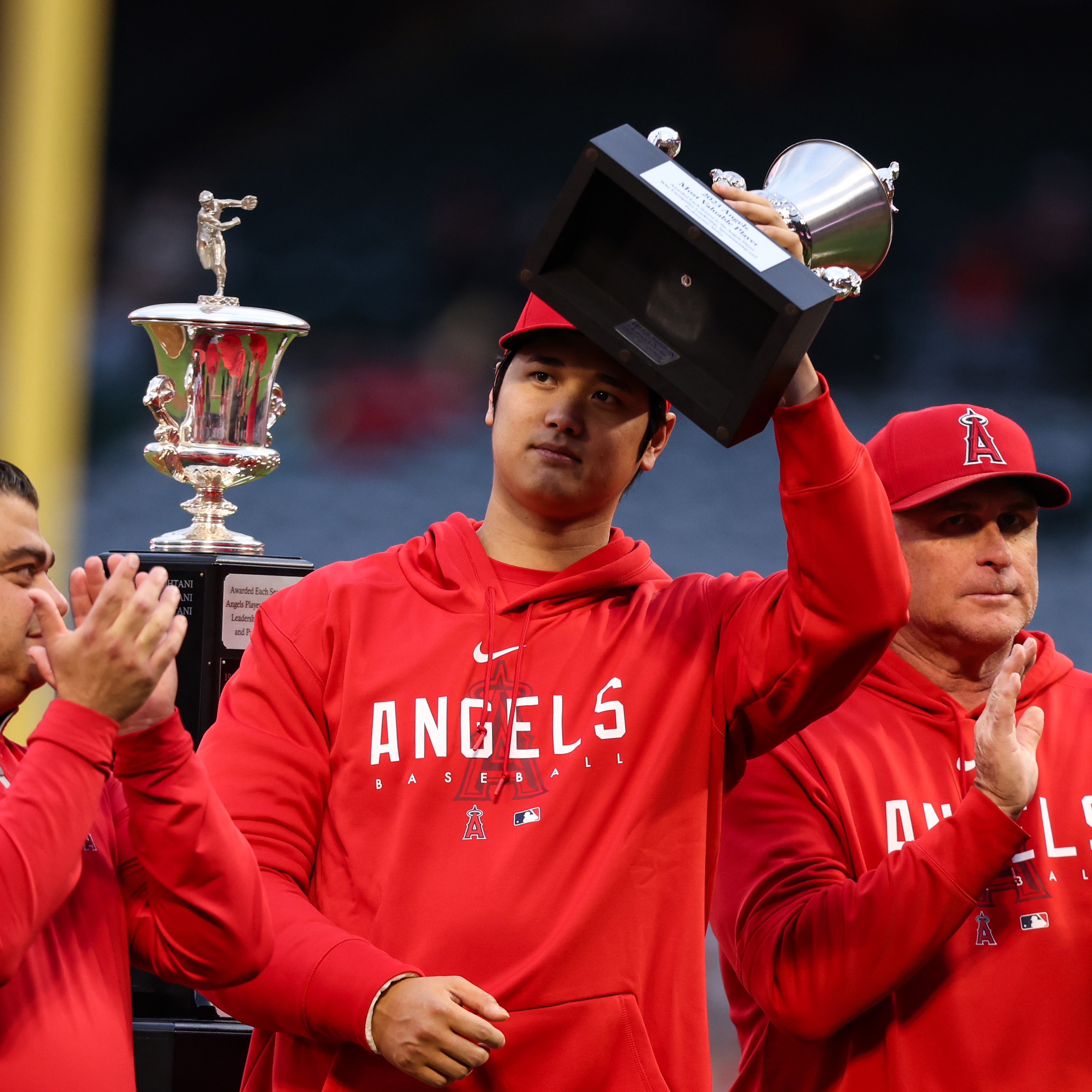 Los Angeles Angels on X: Congrats Carlos and Shohei 🙌🏆 Tonight, we  honored Carlos Estévez with the Nick Adenhart Pitcher of the Year award,  and Shohei Ohtani with our team MVP award