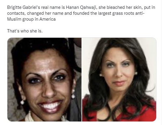 AMHotFlash's tweet photo. @ACTBrigitte Would the world be a better place with  Brigitte Gabriel in jail? https://t.co/q6UhNUtmaX