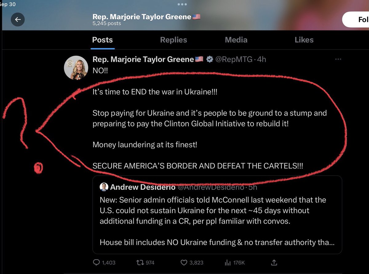 I have no idea what she’s talking about here.  WTF is she talking about???
#MTG #marjorieNaziGreen #MAGA #MAGACult #ConspiracyTheories #Ukraine #ClintonGlobal #RussiaIsANaziState #PutinIsaWarCriminal