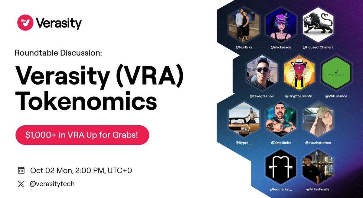 Grog_Cave_Time's tweet photo. Only 1 more sleep till the roundtable chat!

Tune in to find out the tokenomics resolution, and a chance to win $100 worth of $VRA https://t.co/Zs0WTZ0RMa