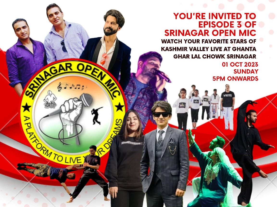 srinagaropenmic's tweet photo. Hey #srinagar we hope u all r ready for a #musicalevening at #lalchowk #smartcitysrinagar. Be part of Ep 3 of #srinagaropenmic
Let us pledge to clean our city today #SwachhataHiSeva 
#EkTareekhEkGhanta 
#nayakashmir
#kashmirdiaries
#srinagardiaries
#kashmirlife
#kashmirmusic https://t.co/bQo80EeIqZ