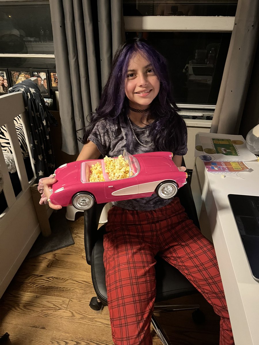 fordfanatictony's tweet photo. I need to share this. Yesterday @amctheatres of Johnson Creek for the first time I met fellow #APES.  So @JimCook26695806 gifted a #AMC barbie doll and car since i missed the sale of it. So I offered to purchase them and he gifted them to her. That is what this community is about https://t.co/cWC3PPRqLG