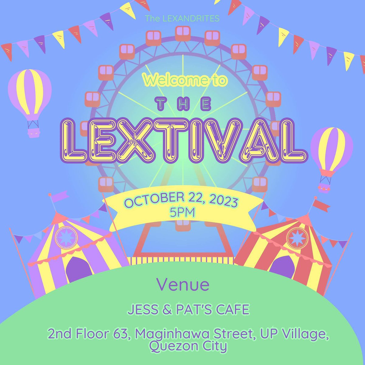 lexandritesofc's tweet photo. 🎡The LEXtival REGISTRATION starts today! 💕

Please fill-in this google form to register:
🔗 https://t.co/pv0o0kOIhX

Note: The link will be closed once all slots are taken. Registration fee: 250php only.

#TheLEXtival
@eclipse_lexx #EclipseLEX https://t.co/2t2etQrRkv