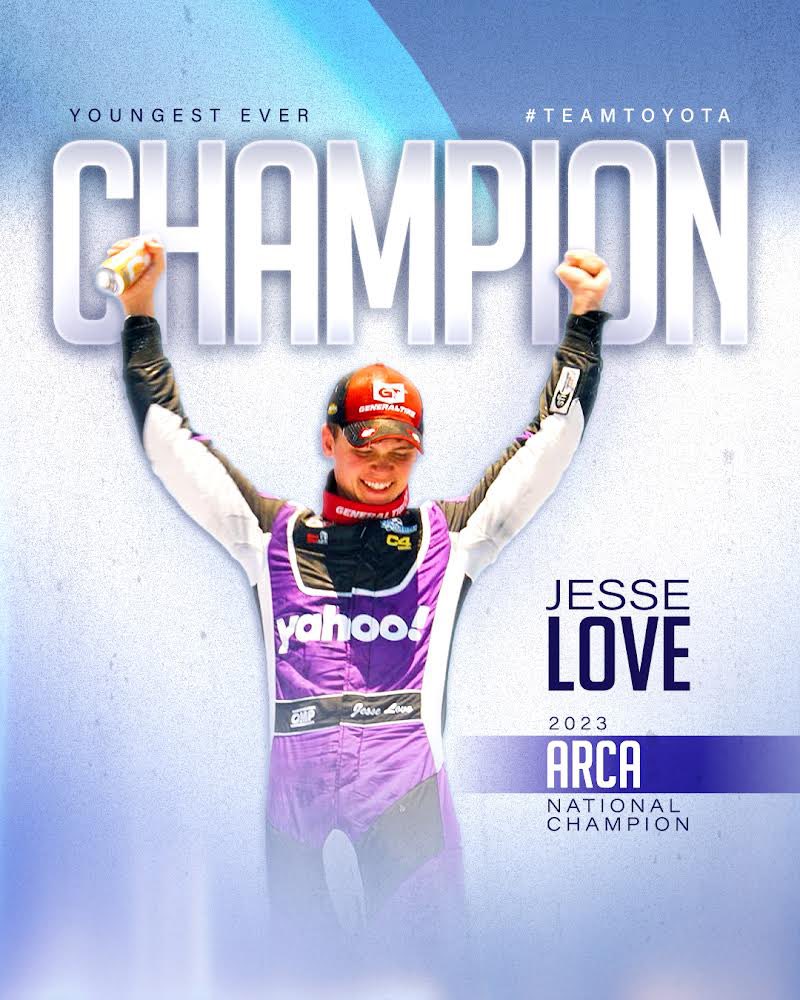 Youngest ever.  Locked up the 2023 championship and got the win at Salem! All the glory to God, thank you so much to all of my partners and TRD! #teamtoyota