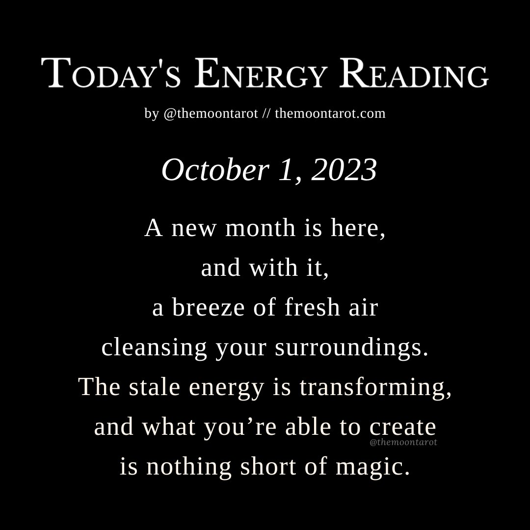 themoontarot_'s tweet image. Today's Energy Reading: October 1, 2023

The veil is thin, and the truth is exposing itself.

And it’s time that you use your intuition to reveal what’s really going on behind the scenes, energetically, in your life this month.