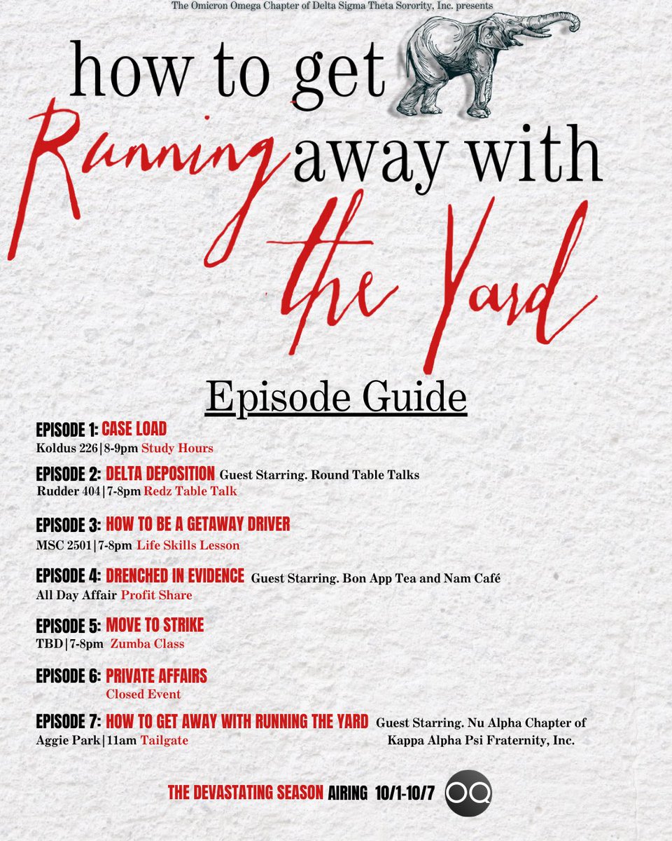 The Season you’ve all been waiting for is finally here! Tune in for How To Get Away with Running the Yard this upcoming Delta Week ❤️‍🔥