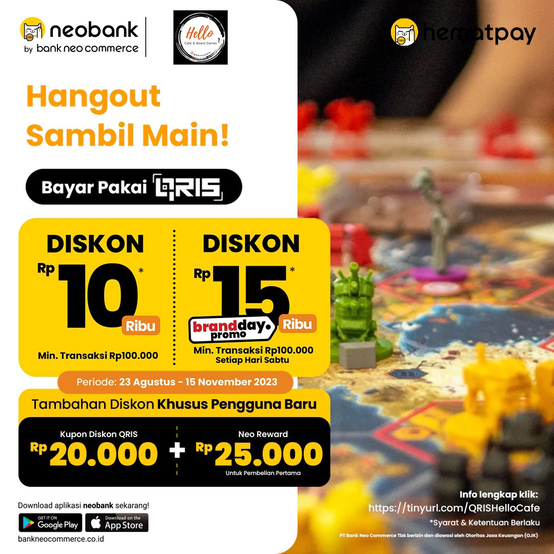 bankneocommerce's tweet photo. Siapa yang hari ini mau makan-makan sama keluarga atau bestie??
Yuk, meluncur ke tempat hits yang Neomin rekomendasiin! Jangan lupa, bayarnya pakai QRIS neobank supaya dapet DISKON, Neotizen! ๐ฝ๐ป
#neobank #BankNeoCommerce #UntungAdaneobank #diskon https://t.co/5LUgDz7W2e