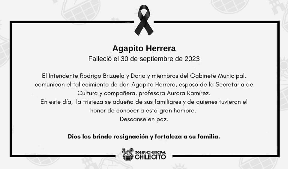 ChilecitoMfgi's tweet photo. Acompañamos en un abrazo fraterno a nuestra compañera y Secretaria de Cultura,  Sra. Aurora Ramírez, ante el fallecimiento de su querido esposo https://t.co/6zFWD5hkwZ