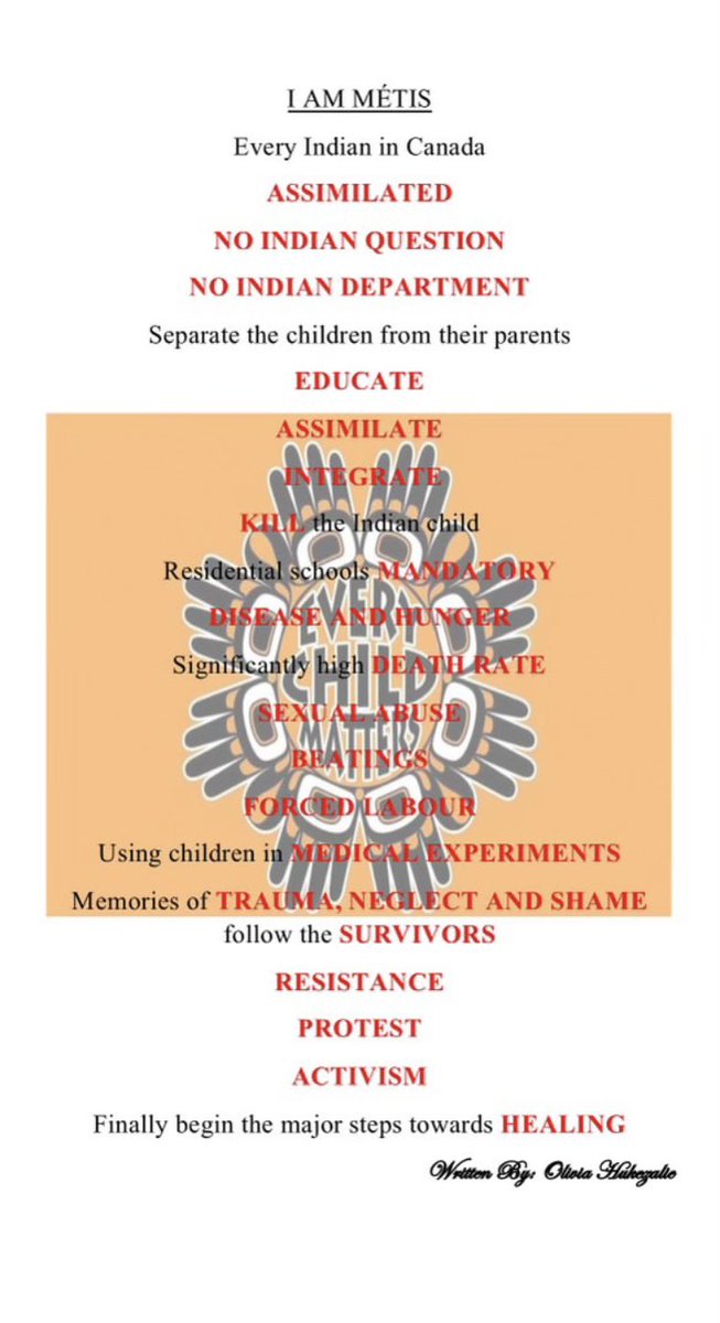 My niece wrote this poem in recognition of her ancestors #OrangeShirtDay #TruthAndReconciliationDay