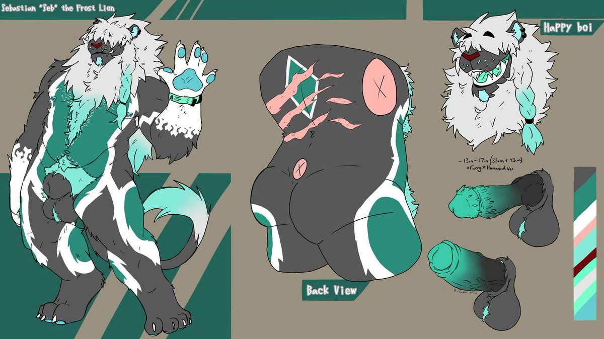 CW: NSFW

The NSFW ref for my (main) Sona, Seb! 🦁❄️