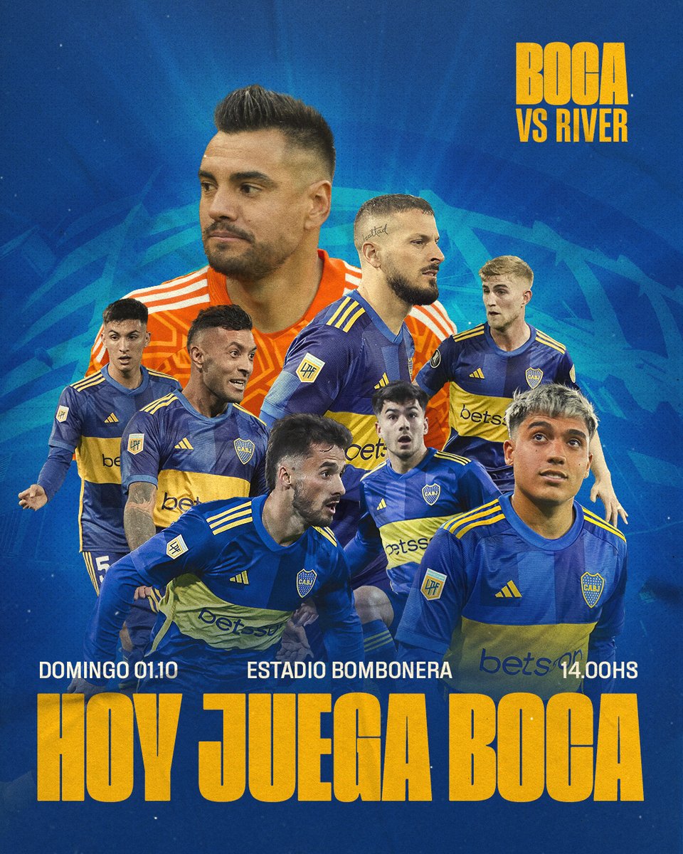 BocaJrsOficial's tweet photo. ¡𝗛𝗢𝗬 𝗝𝗨𝗘𝗚𝗔 #𝗕𝗢𝗖𝗔! ⚽💙💛💙 https://t.co/dO7WoBH5Fv