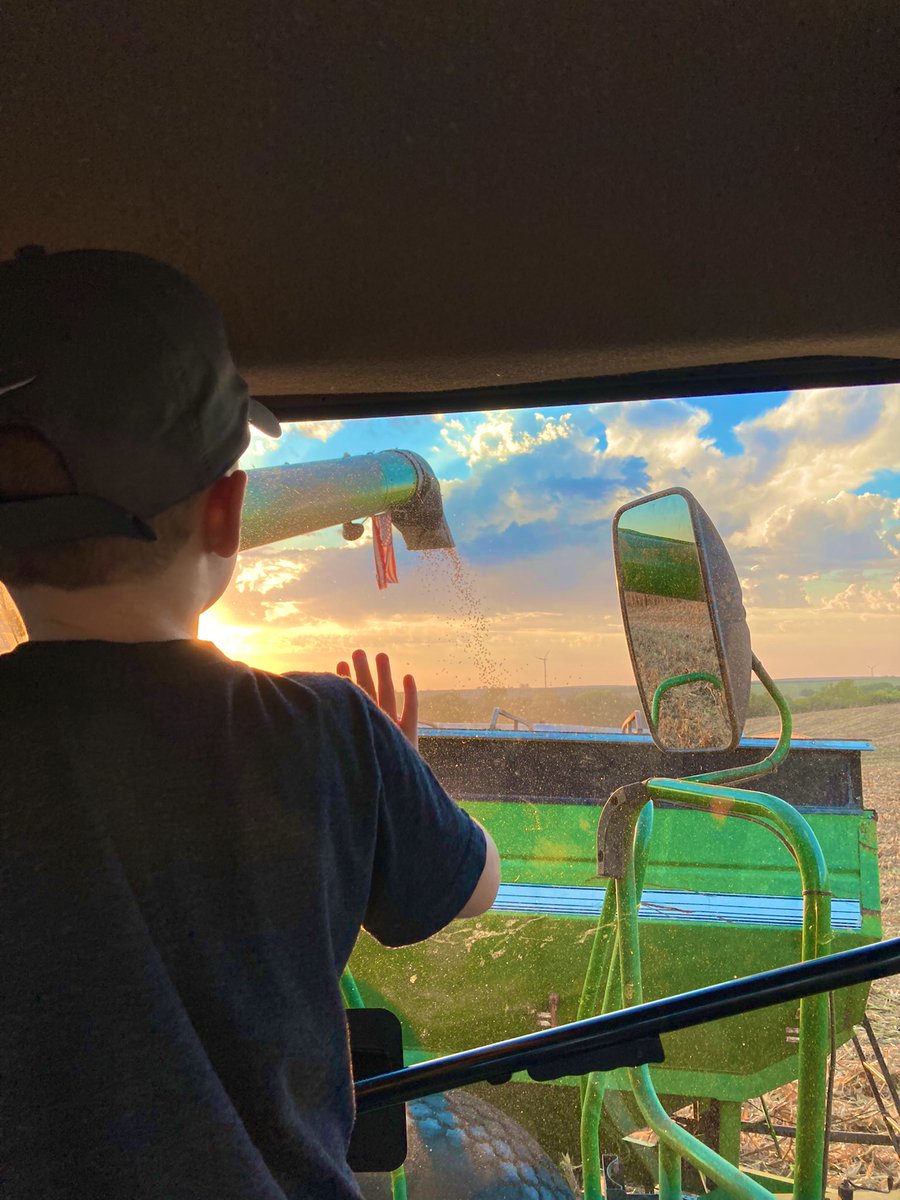 milessmithfarms's tweet photo. Co-Pilot Cam taking in the last September sunset with his favorite uncle. 🌽🚜 #agtwitter #farmlife #harvest23 #NWMO @WyffelsHybrids @JohnDeere @HiawathaImp https://t.co/EFKZbsDZyO