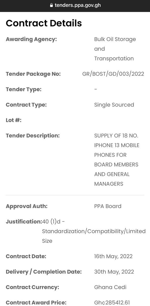 ghanamunsemsem_'s tweet photo. BOST purchased 18 pieces of iPhone 13 at about gh290,000 with taxpayers money for their Board Members and General Managers. What do our leaders take us for? like for real.

Check here. https://t.co/B6pGp0RP1q

#OccupyJulirbiHouse. https://t.co/AMA0LJclB3