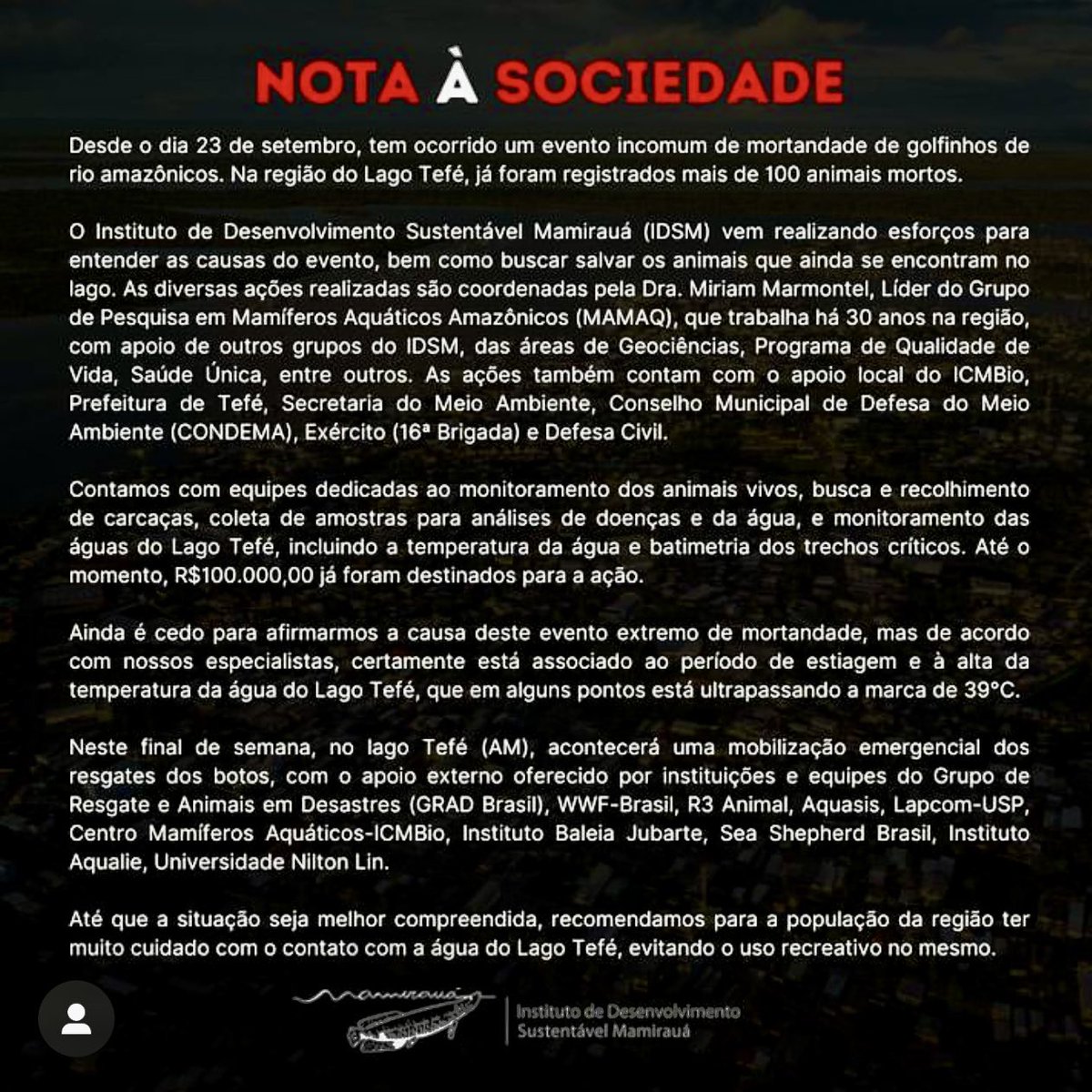 caetanosca's tweet photo. #SecaNoAmazonas - Mais de 100 botos mortos no Lago Tefé, AM. Instituto Mamiraua solta Nota a Sociedade. Tristes tempos… https://t.co/cfUSspnlrH